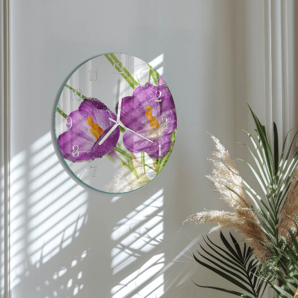 Glas wanduhr Krokusse