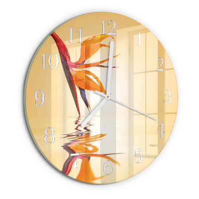 Glas wanduhr Blume