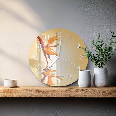 Glas wanduhr Blume