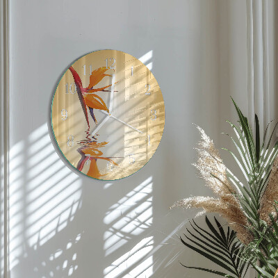 Glas wanduhr Blume