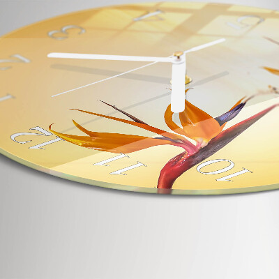 Glas wanduhr Blume