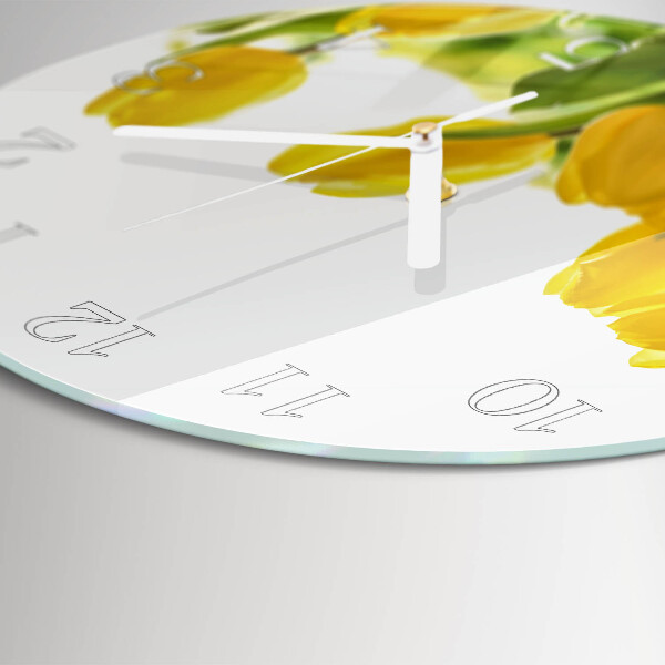 Glas wanduhr Tulpen
