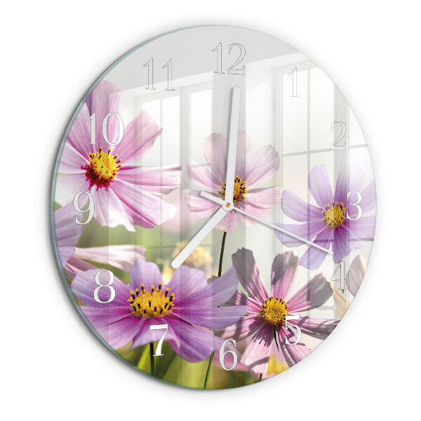 Glas wanduhr Blumen
