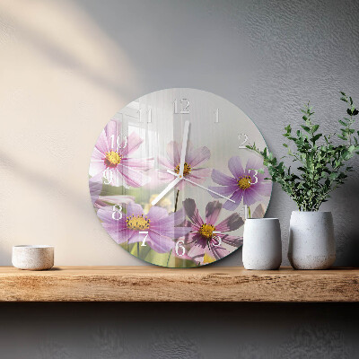 Glas wanduhr Blumen