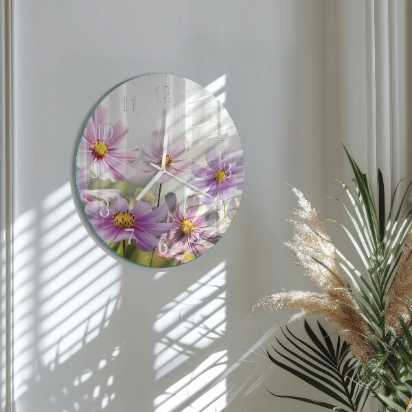 Glas wanduhr Blumen