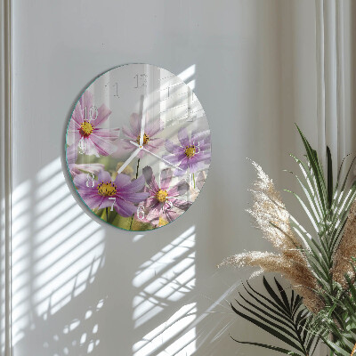 Glas wanduhr Blumen