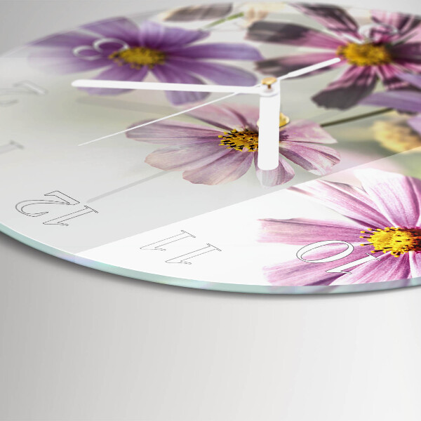 Glas wanduhr Blumen