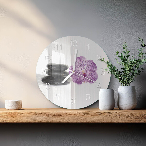 Glas wanduhr Steine