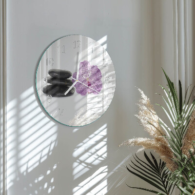Glas wanduhr Steine
