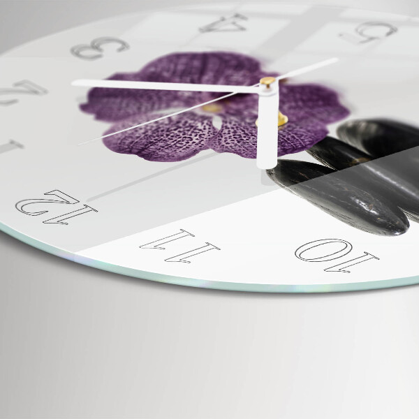 Glas wanduhr Steine