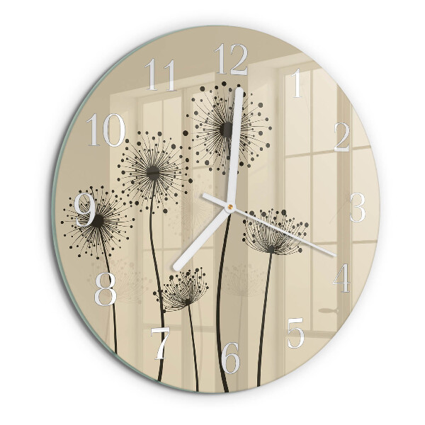 Glas wanduhr Blumen