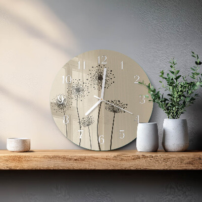 Glas wanduhr Blumen
