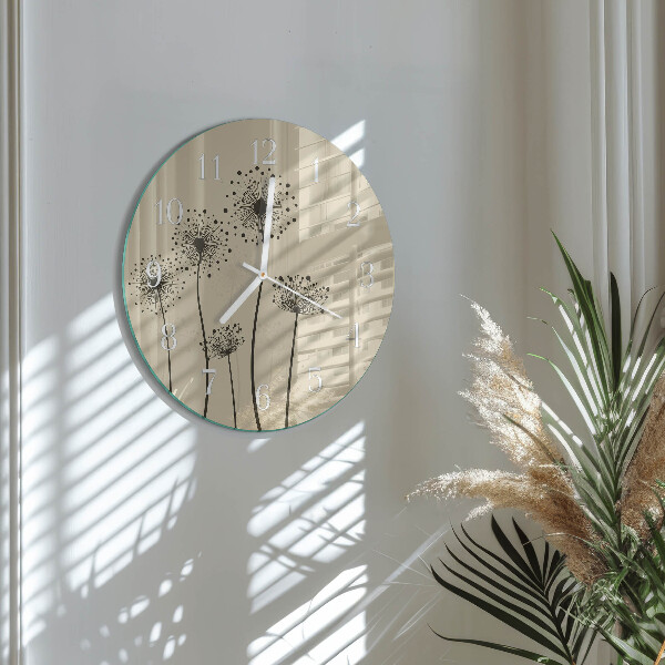 Glas wanduhr Blumen