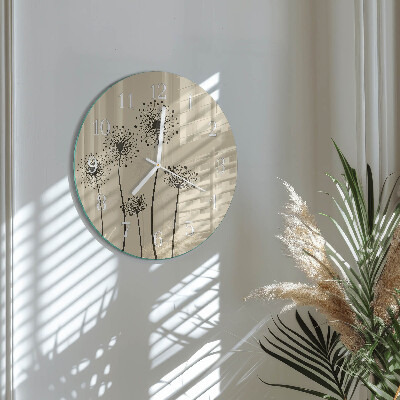 Glas wanduhr Blumen