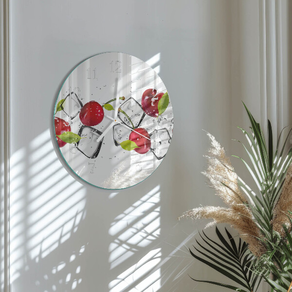 Glas wanduhr Kirscheis