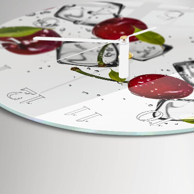 Glas wanduhr Kirscheis