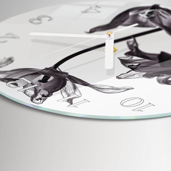 Glas wanduhr Blumen