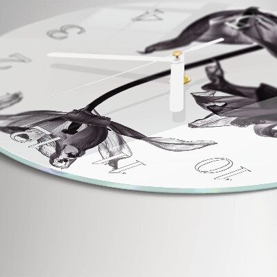 Glas wanduhr Blumen