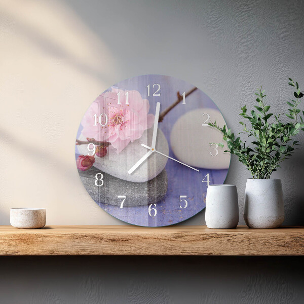 Glas wanduhr Steine