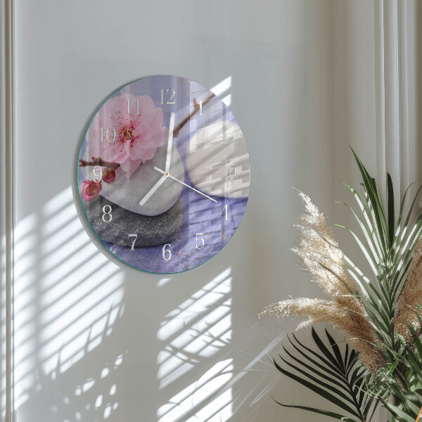 Glas wanduhr Steine