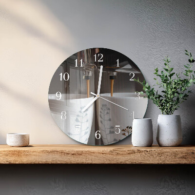 Glas wanduhr Kaffeemaschine