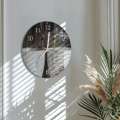 Glas wanduhr Kaffeemaschine