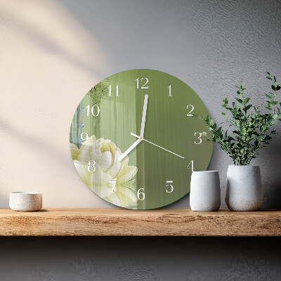 Glas wanduhr Lilie