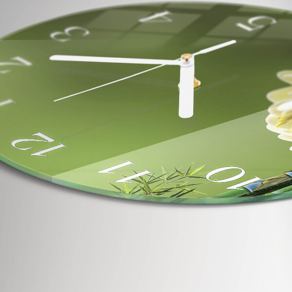 Glas wanduhr Lilie