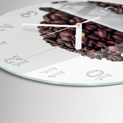 Glas wanduhr Kaffeebohnen