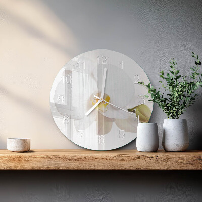Glas wanduhr Orchidee