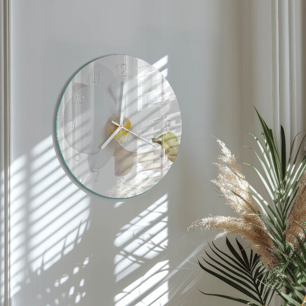 Glas wanduhr Orchidee