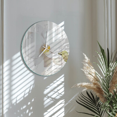 Glas wanduhr Orchidee