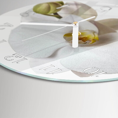 Glas wanduhr Orchidee
