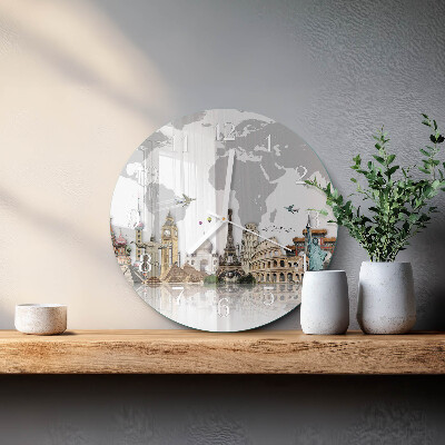 Glas wanduhr Welt