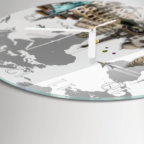 Glas wanduhr Welt