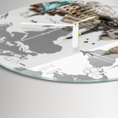 Glas wanduhr Welt