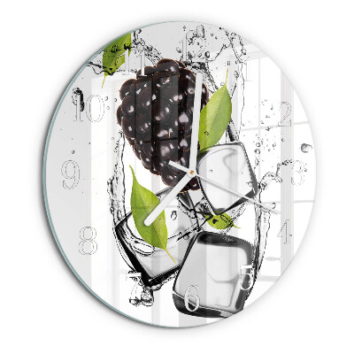 Glas wanduhr Brombeere