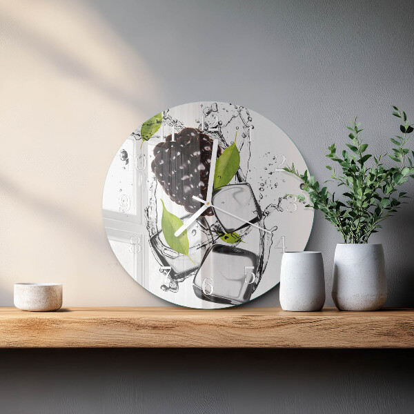 Glas wanduhr Brombeere