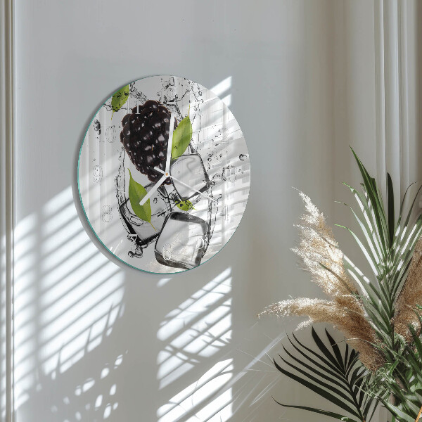 Glas wanduhr Brombeere