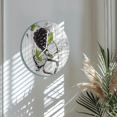 Glas wanduhr Brombeere