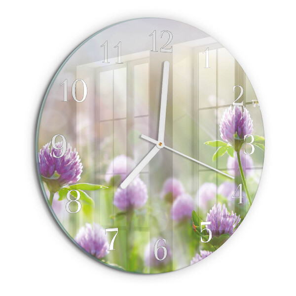 Glas wanduhr Blumen
