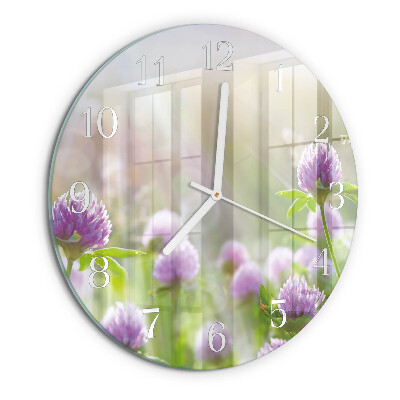 Glas wanduhr Blumen