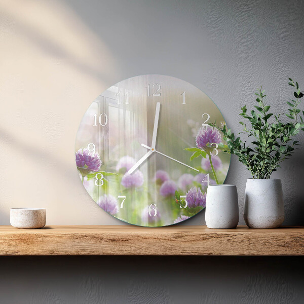 Glas wanduhr Blumen