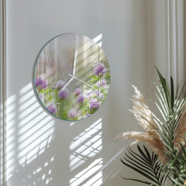 Glas wanduhr Blumen