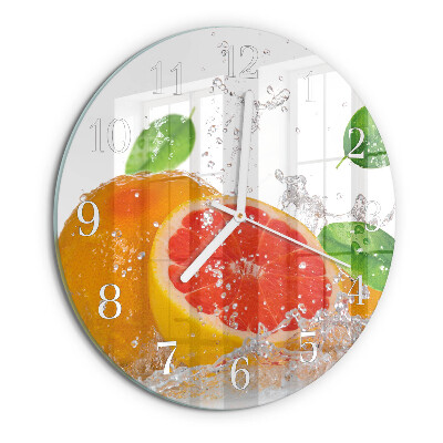 Glas wanduhr Grapefruit