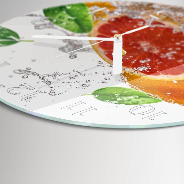 Glas wanduhr Grapefruit