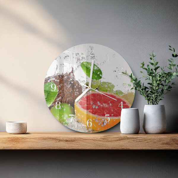 Glas wanduhr Obst
