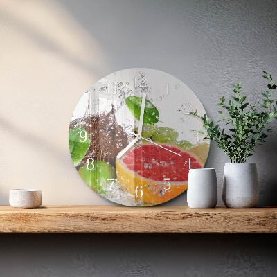 Glas wanduhr Obst
