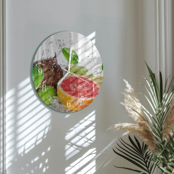 Glas wanduhr Obst