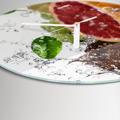 Glas wanduhr Obst
